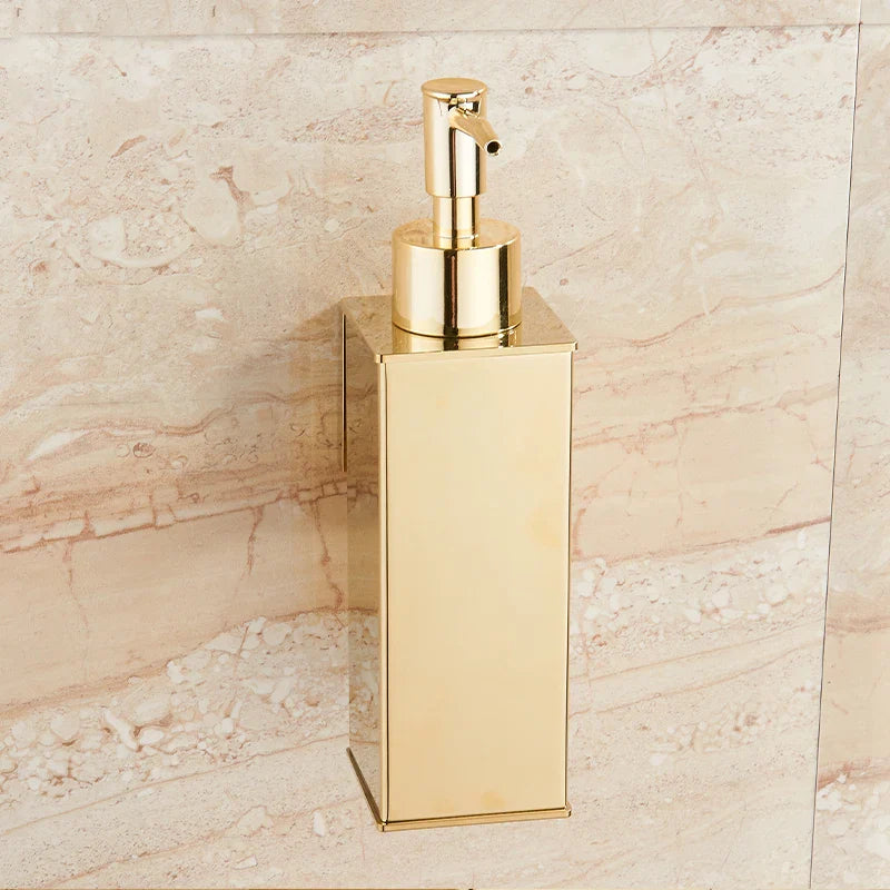 Afralia™ Stainless Steel Soap Dispenser Gold, Hand Liquid/Kitchen/Shampoo Bottle