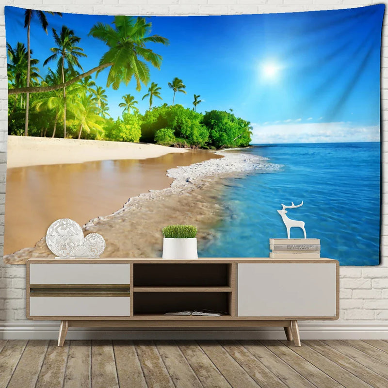 Afralia™ Seascape Bohemian Tapestry Wall Art for Aesthetic Home Decor