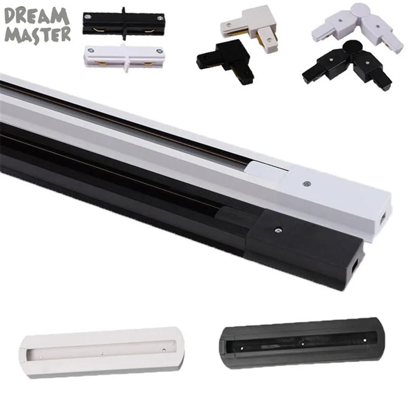 Afralia™ Aluminum Track Rails for LED Spotlights with T-L Connector