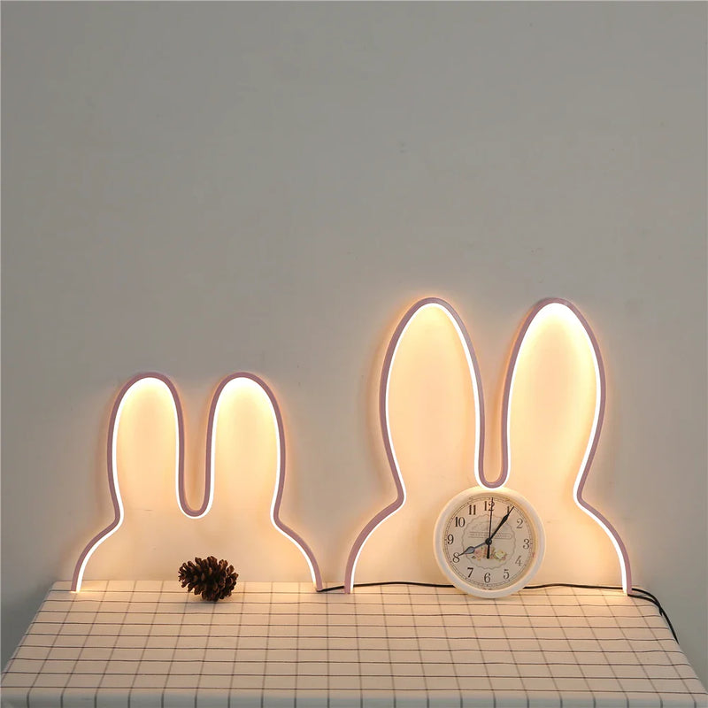 Afralia™ Rabbit Night Light USB Powered LED Lamp