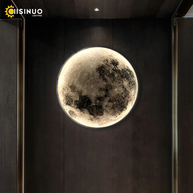 Afralia™ LED Moon Wall Lamp: Modern Indoor Lighting for Bedroom and Living Room Decor
