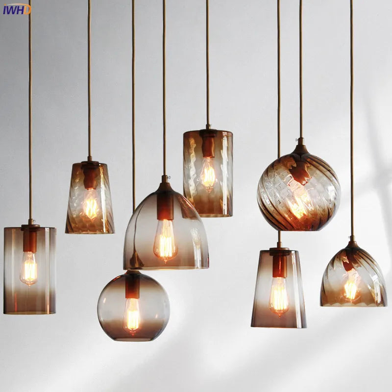 Afralia™ Glass LED Pendant Lamp: Modern Nordic Style Hanging Light for Home, Cafe, or Bar