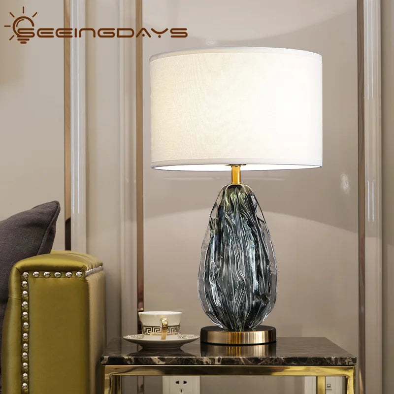 Afralia™ Crystal Table Lamp: Elegant Bedroom and Living Room Night Light