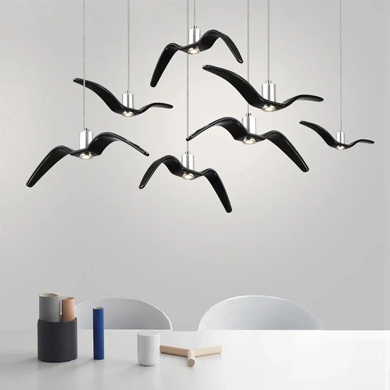 Afralia™ Seagull Chandelier LED Pendant Light for Kitchen Dining Room Nordic Design