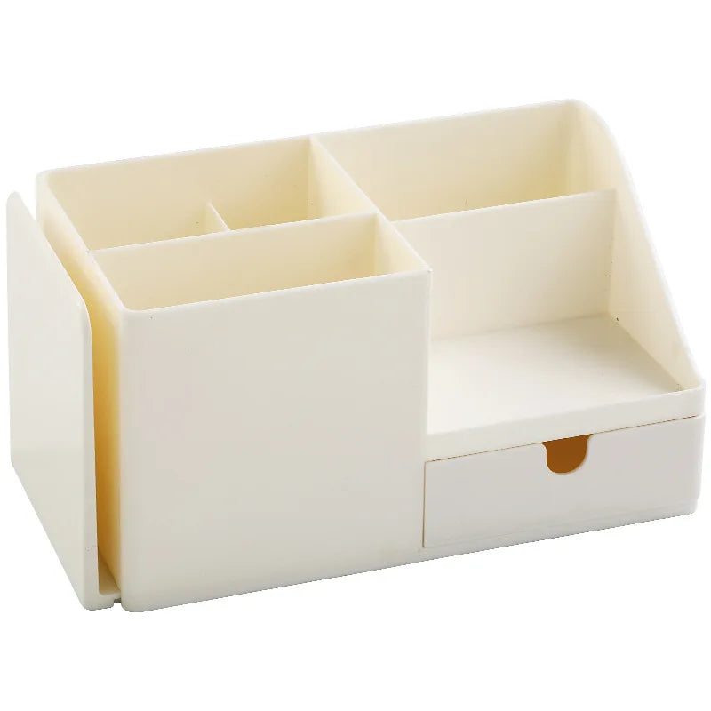 Afralia™ Pencil Holder Desk Organizer Office Storage Box ABS Pen Stand Office Supplies