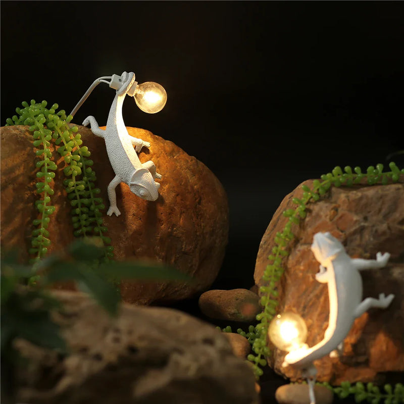 Afralia™ Chameleon LED Resin Night Light – Modern, Cute, Nordic Lizard Table Lamp