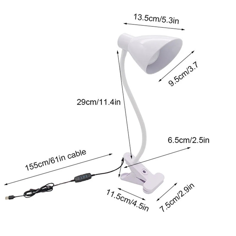 Afralia™ 5W USB Night Light LED Clip Lamp, Dimmable, 3 Color Modes, 10 Brightness Settings