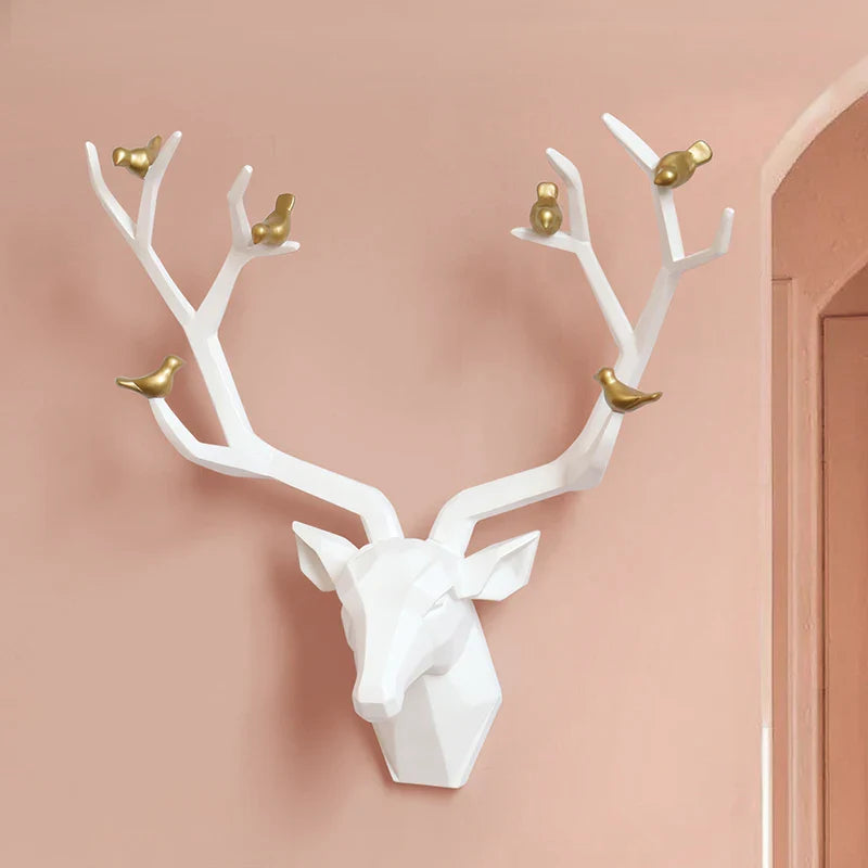 Afralia™ Deer Head Wall Decor Sculpture | Modern Abstract Animal Statue for Home Decor