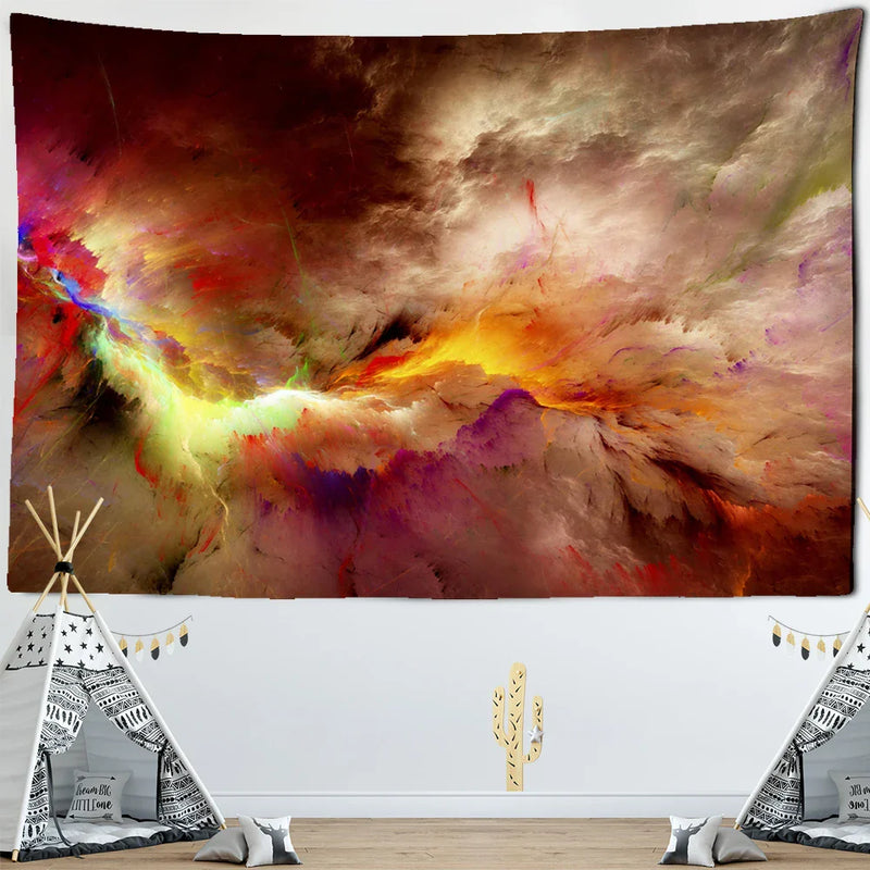 Colorful Clouds Galaxy Tapestry by Afralia™ - Hippie Wall Hanging Boho Decor