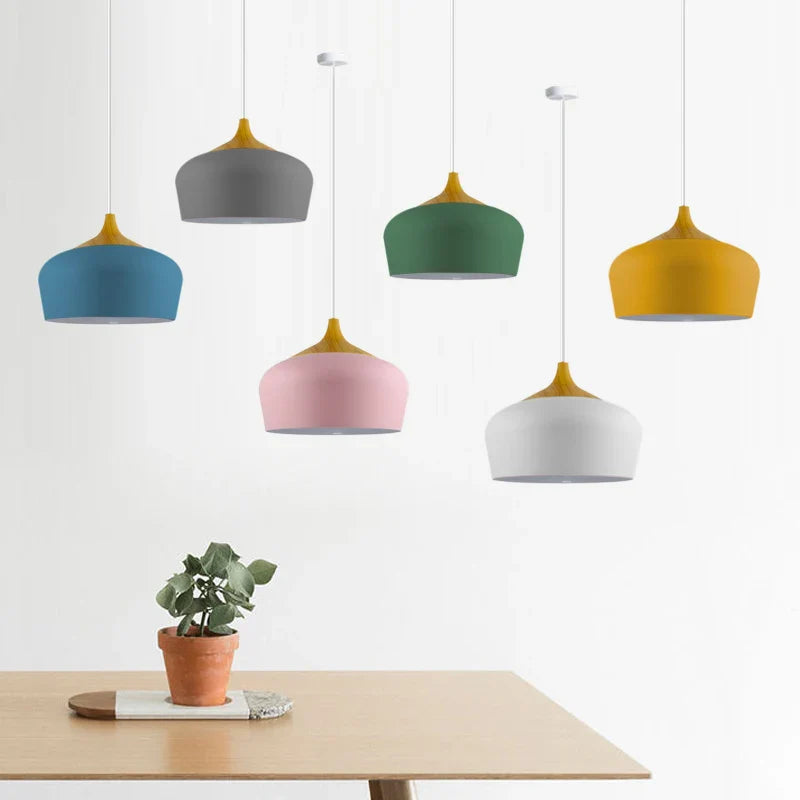 Afralia™ Nordic Wood Macaron Pendant Lights for Home Decor and Lighting Needs