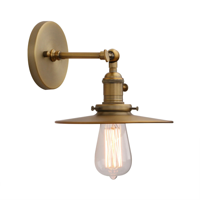 Afralia™ Permo 1-Light Industrial Wall Sconce in Antique Finish with Crafted Canopy