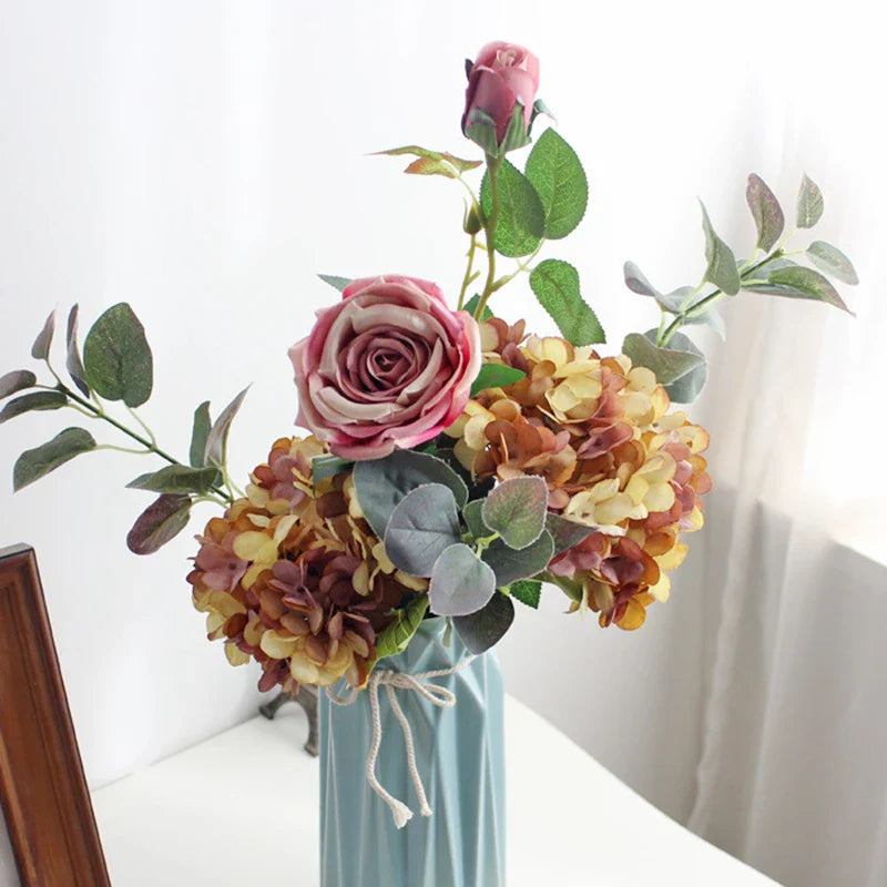 Afralia™ Silk Hydrangea Wedding Decor Single Bouquet DIY Flower Arrangement