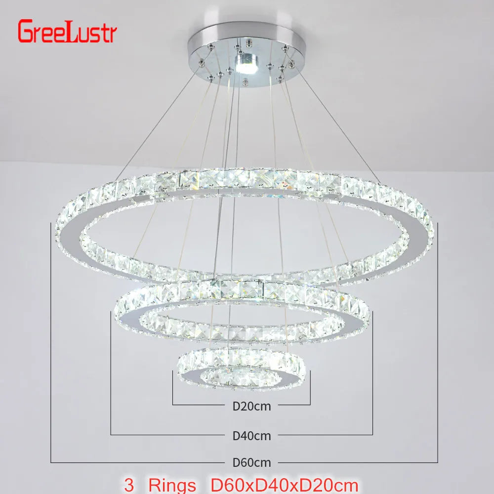 Afralia™ Luxury Crystal LED Pendant Chandelier for Home Lighting & Decor