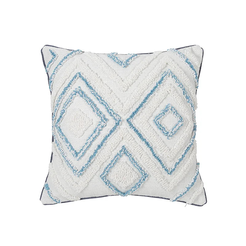 Afralia™ Tufted Diamond Cushion Cover for Living Room Sofa Bed - Light Blue