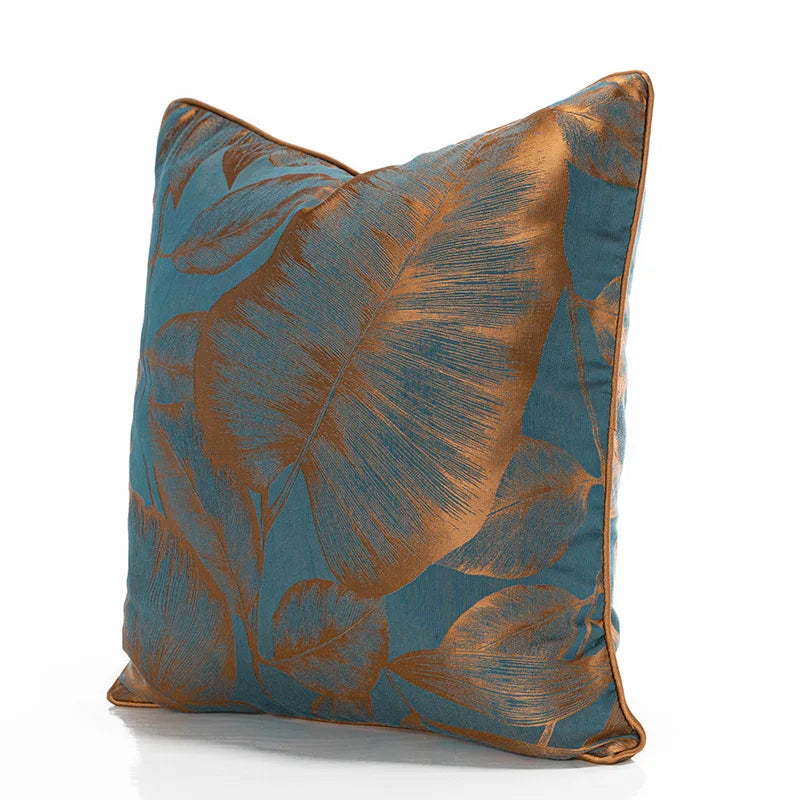 Afralia™ Banana Tree Leaves Jacquard Cushion Cover 50x50cm