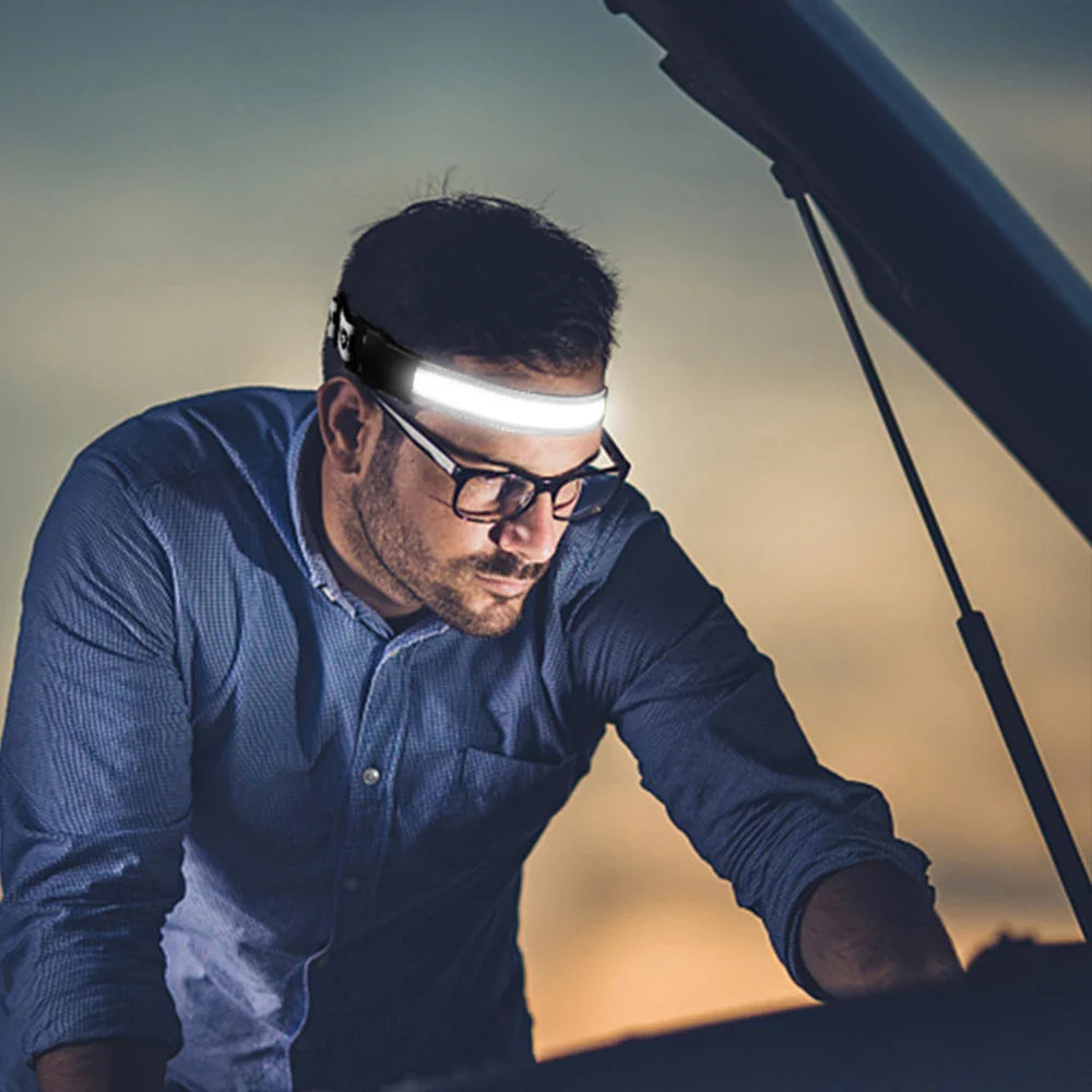 Afralia™ COB LED Sensor Headlamp Waterproof Work Light - 3 Modes