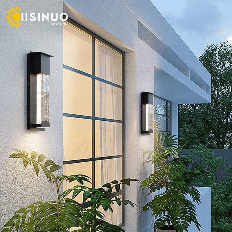 Afralia™ Crystal Outdoor LED Wall Light with PIR Motion Sensor, IP65 Waterproof Sconce Luminare