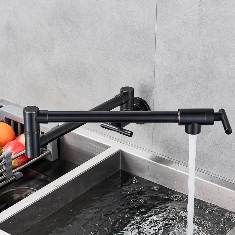 Afralia™ Rotating Single Lever Faucet Wall Mount Cold Water Sink Tap - Variety Finishes