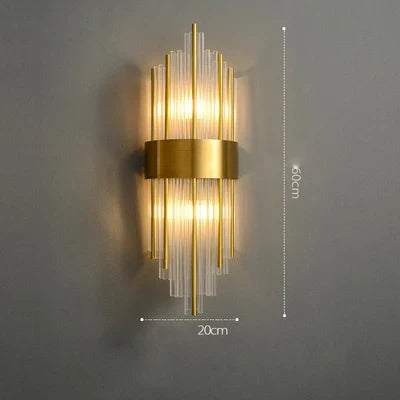 Afralia™ Art Deco LED Stainless Steel Crystal Wall Sconce, Bedroom Corridor Golden Black Wall Light