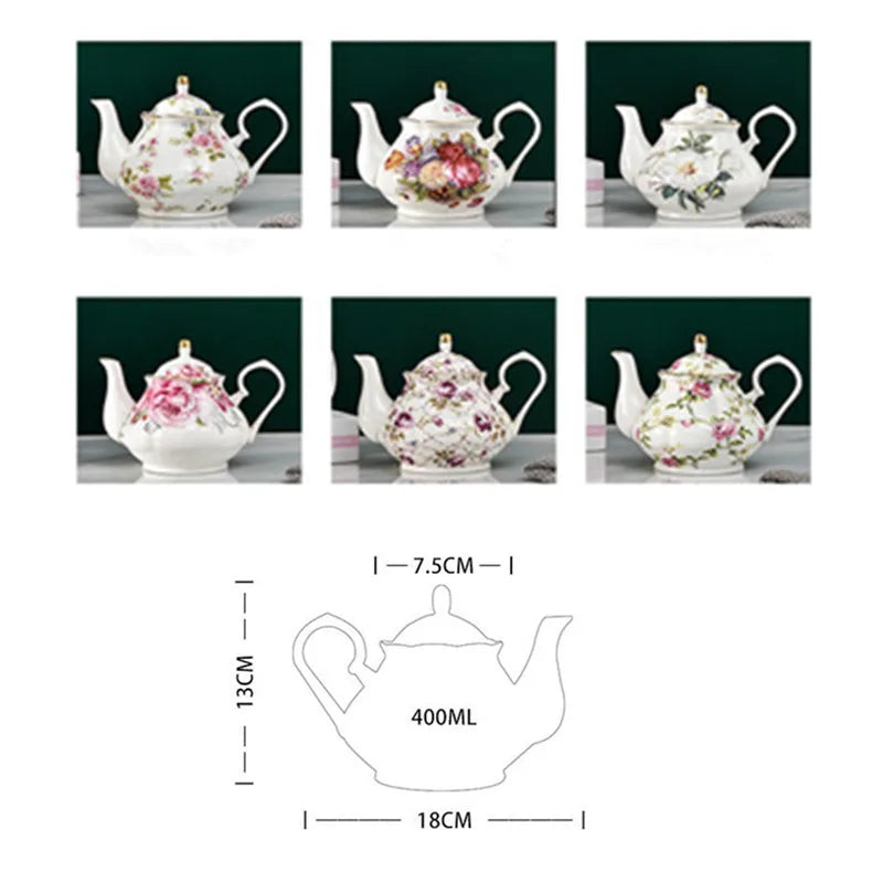 Afralia™ European Bone China Teapot Set: High-Grade Porcelain Coffee Pot & Heat-Resistant Kettle