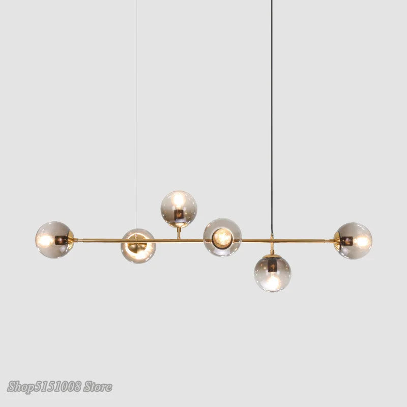 Afralia™ Glass Ball Bubble LED Chandelier for Modern Home Decor