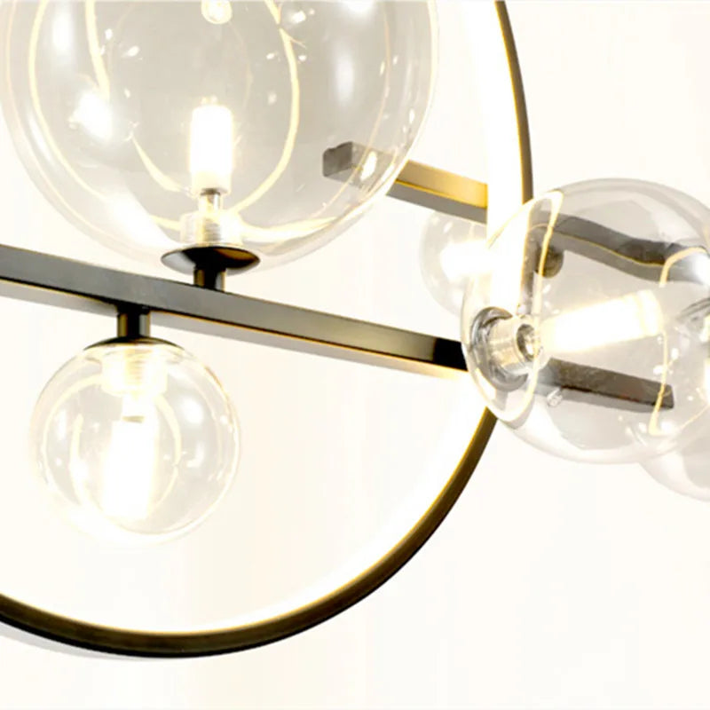 Afralia™ Glass Ball LED Chandelier for Home Decor and Interior Lighting