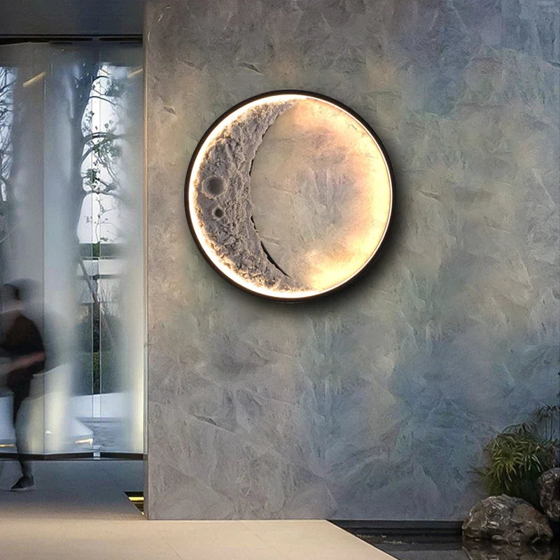 Afralia™ Moon Wall Lamp: Modern LED Outdoor Waterproof Sconce for Garden, Villa, and Porch