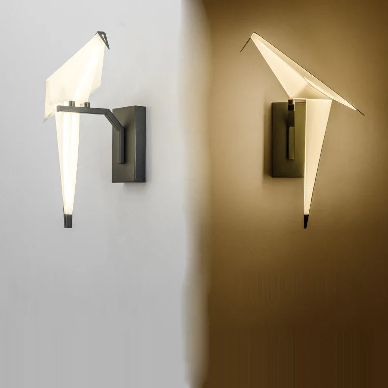 Afralia™ Love Bird LED Wall Sconce Iron Acryl Wall Light for Bedroom Corridor