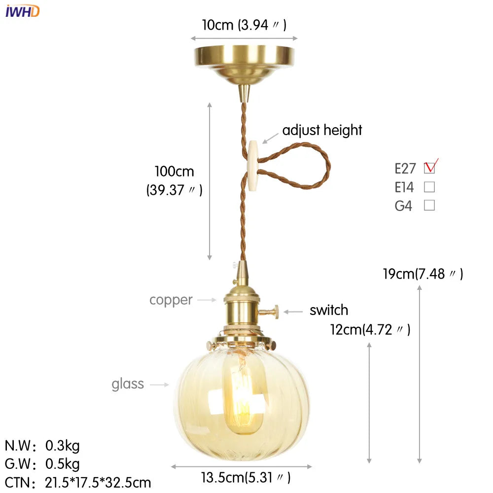 Afralia™ Nordic White Glass Pendant Lights with Japan Copper Finish