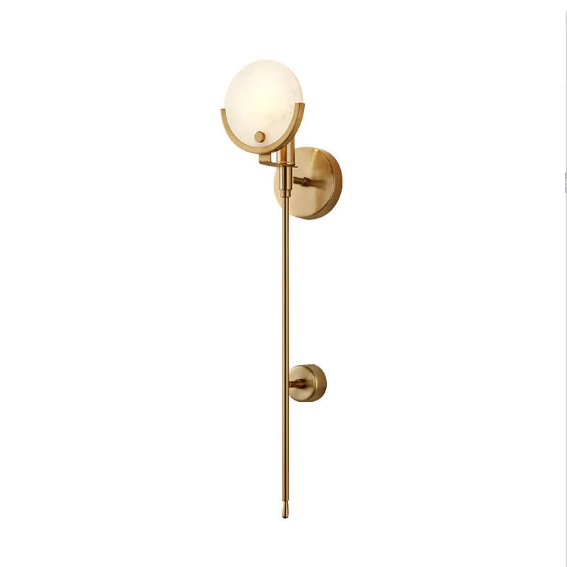 Afralia™ Golden Marble Wall Lamp Luxury Living Room Bedroom Decor Sconce