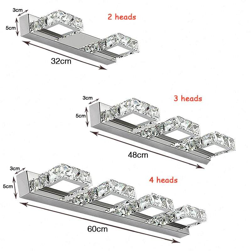 Afralia™ LED Mirror Light: Crystal Round Wall Lamps for Bathroom and Vanity