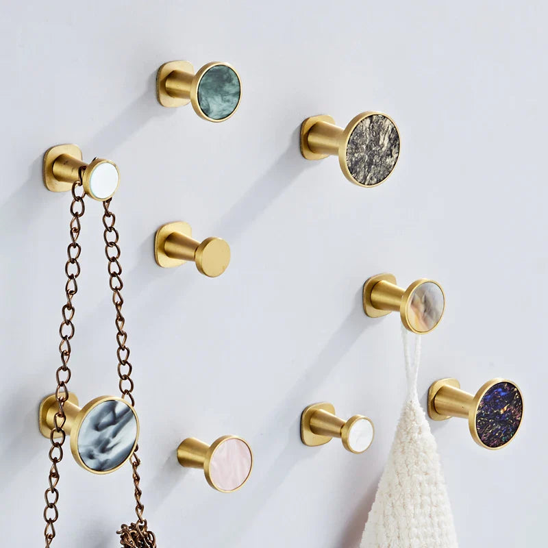 Afralia Brushed Gold Towel Hook for Kitchen and Bathroom Organization