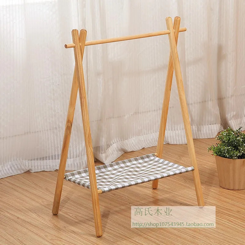 Afralia™ Pet Clothes Organizer & Storage Rack Wood Shelf for Home Living Room