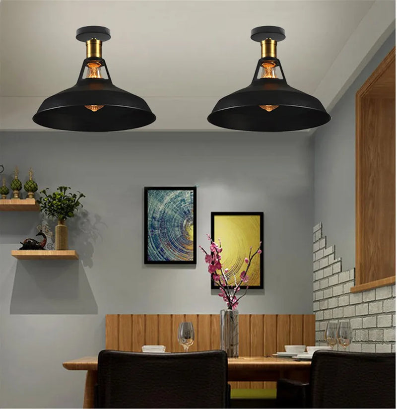 Afralia™ Industrial Iron Ceiling Light Shade for Home Bar Cafe Shop Lighting