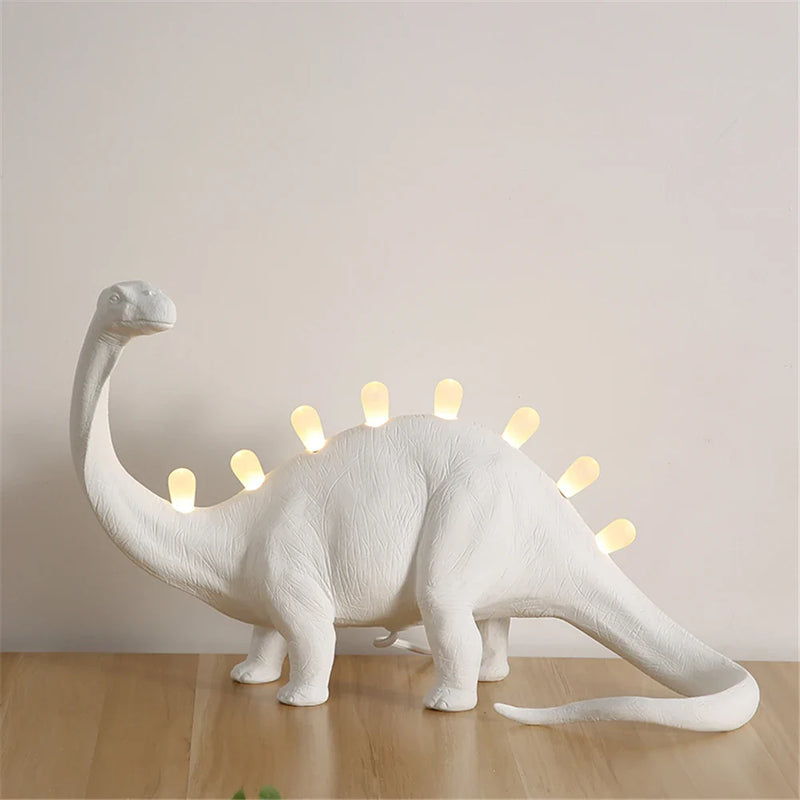 Afralia™ Dino LED Desk Lamps - Jurassic Bedroom Bronto T-Rex Resin Dinosaur Home Decor Lighting