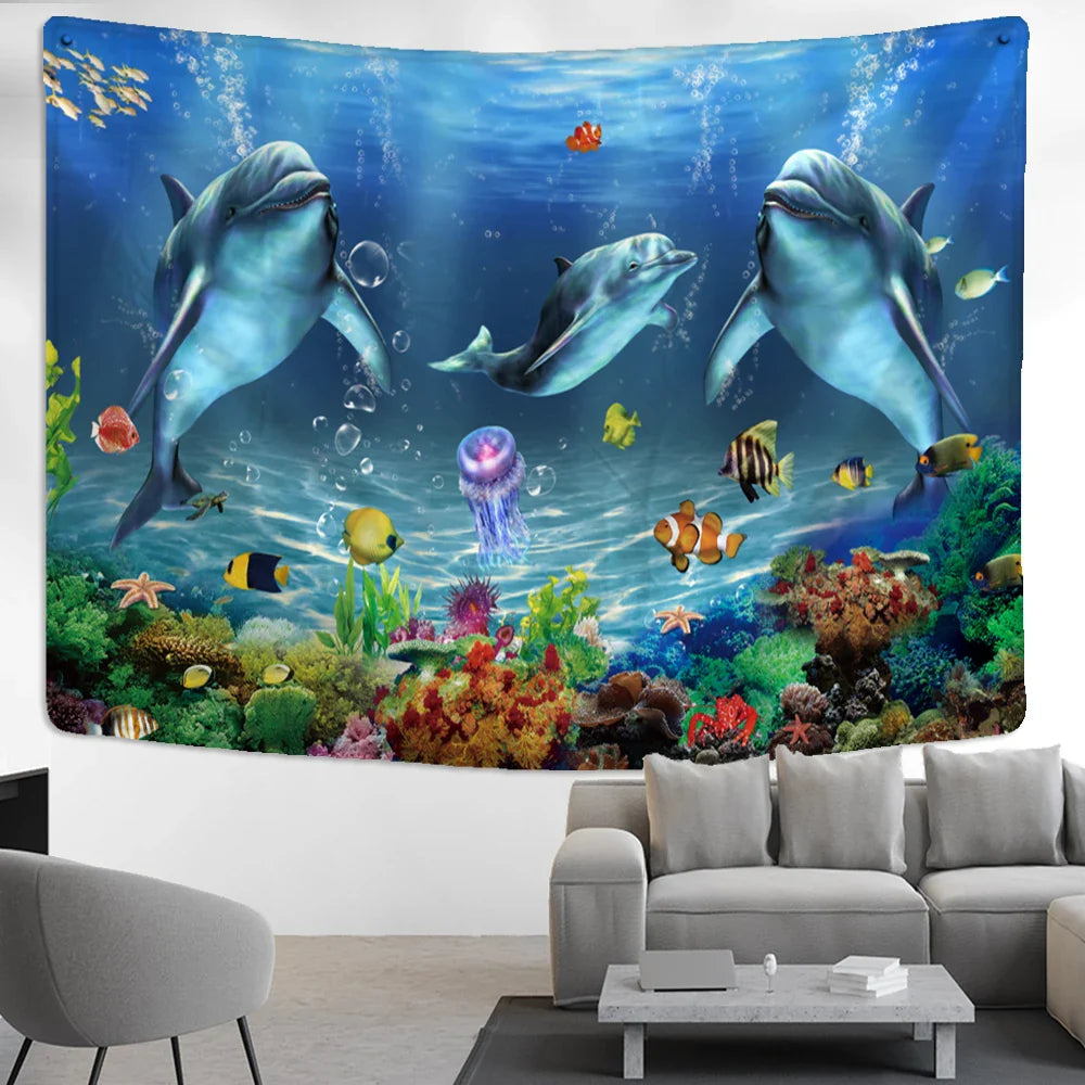 Afralia™ Underwater World Tapestry Wall Hanging - Boho Hippie Room Decor