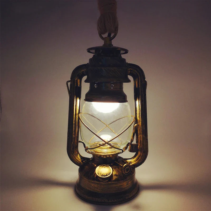 Afralia™ Vintage Rope Pendant Light Industrial Loft Bar Lamp