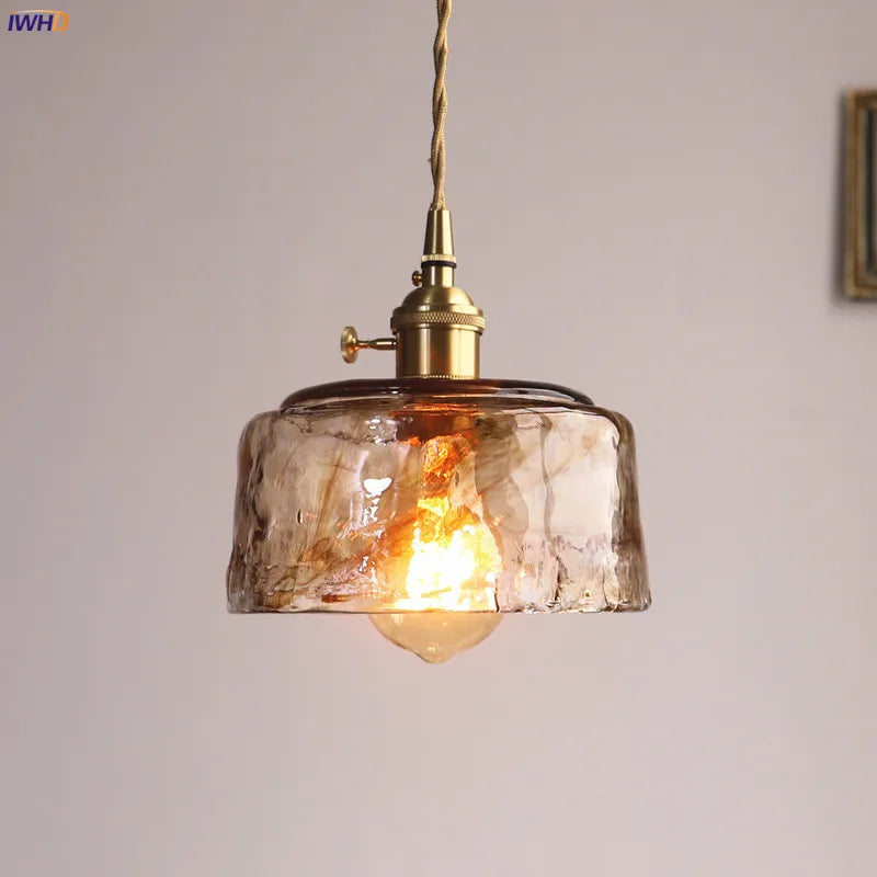 Afralia™ Glass Copper Pendant Lights for Dinning Living Room Decor