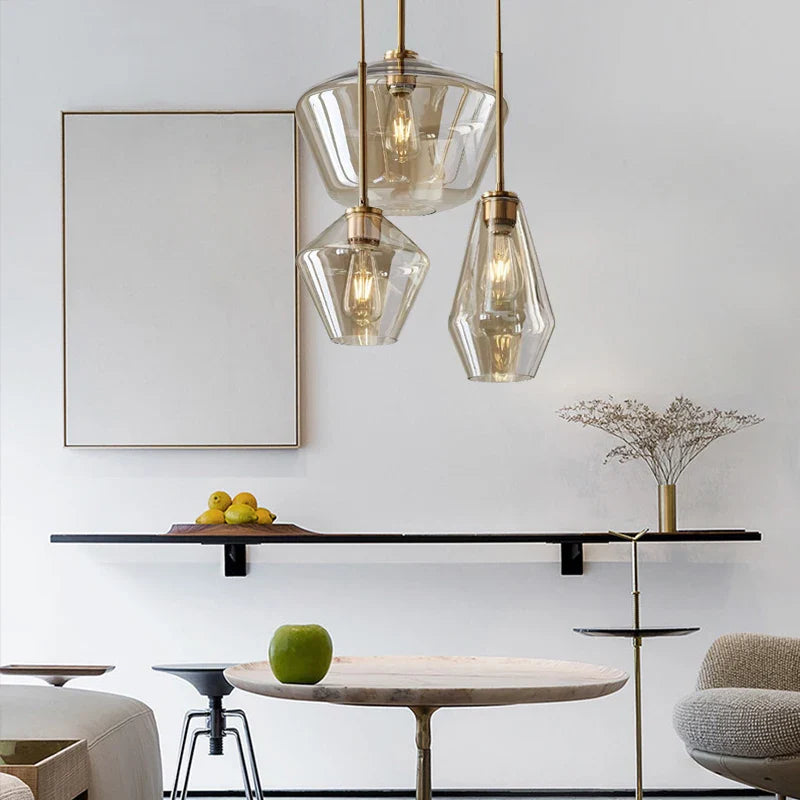 Afralia™ Nordic Glass Pendant Lights  LED Hanging Lamp for Kitchen Living Room