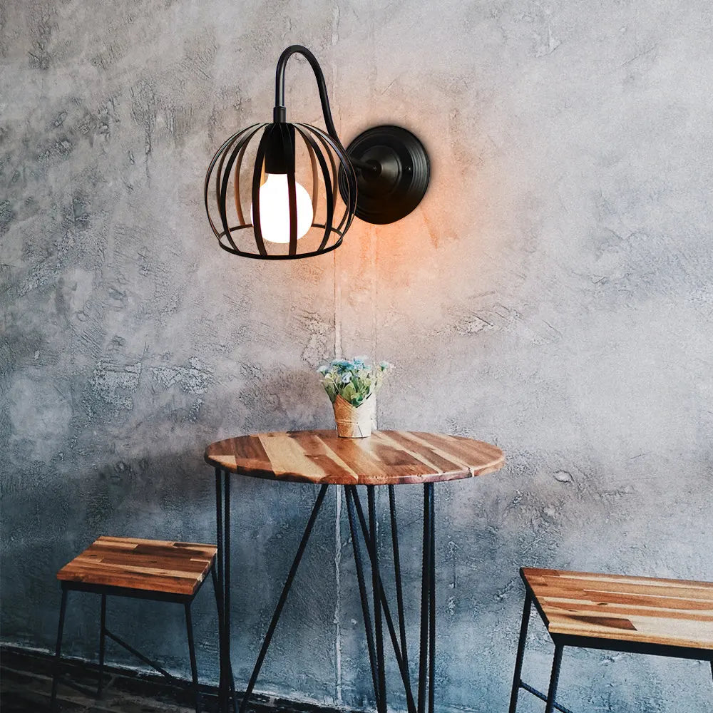 Afralia™ Watermelon Cage Pendant Light: Vintage Rustic Hanging Fixture for Home, Kitchen, Restaurant