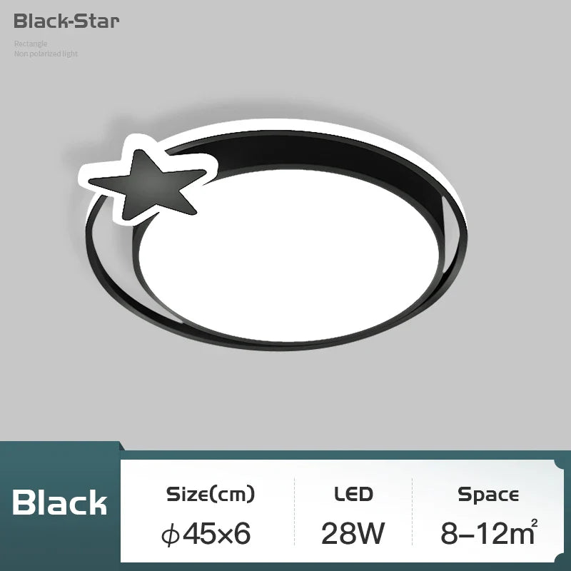 Afralia™ Modern Black LED Ceiling Lamps for Living Room Bedroom Chandelier Fixtures