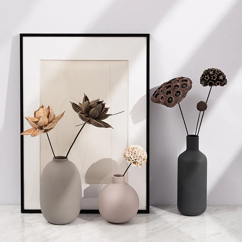 Afralia™ Geometric Ceramic Vase: Abstract Hydroponics Flower Arrangement Home Decor