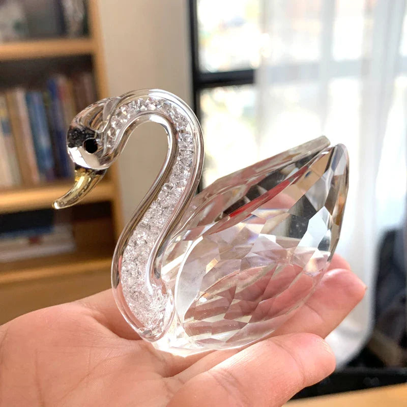 Afralia™ Clear Crystal Animal Figurines Glass Paperweight Collectible Home Decor