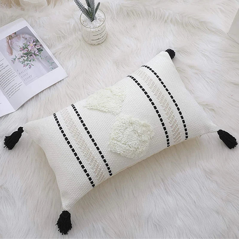 Afralia™ Tufted Tassel Cushion Cover Set for Stylish Home Décor