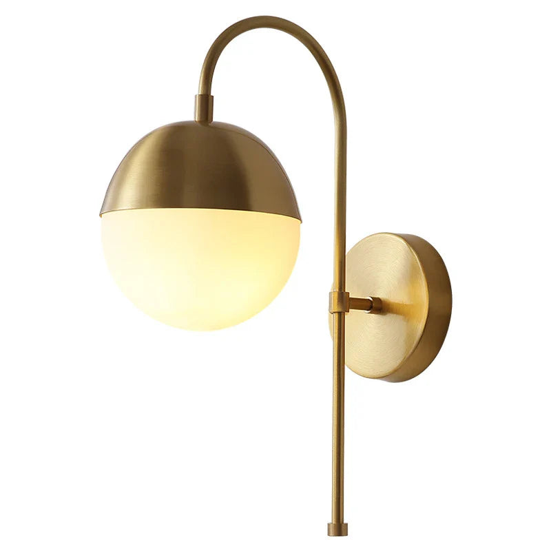 Afralia™ Luxury Gold Glass Ball Wall Lamp for Living Room Bedroom Dining Decor