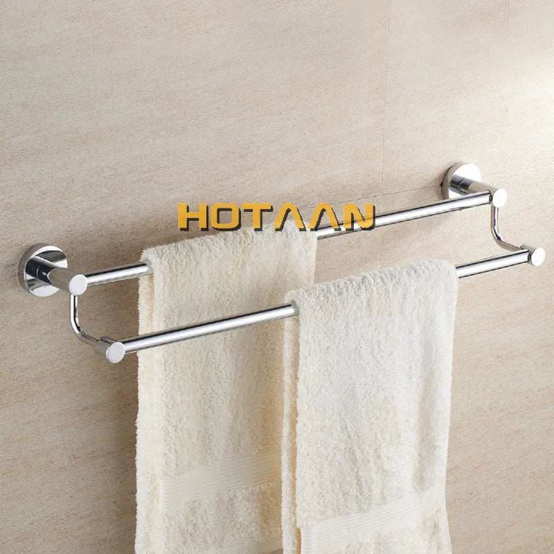 Afralia™ Double Towel Bar 60cm - Chrome Finish Stainless Steel Bathroom Accessory