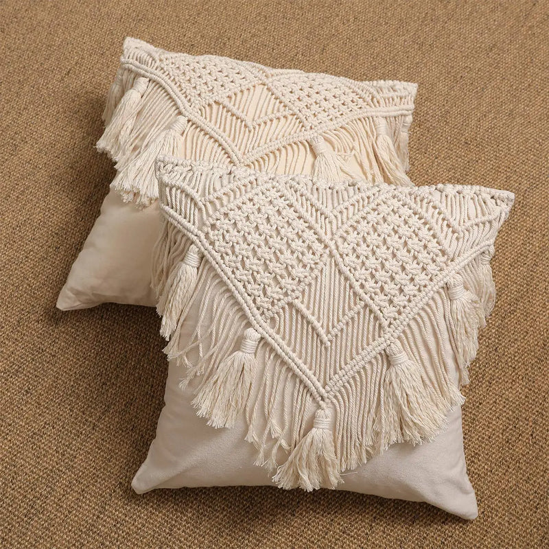 Afralia™ Bohemian Style Beige Cushion Cover for Home Decoration - 30x50cm/45x45cm