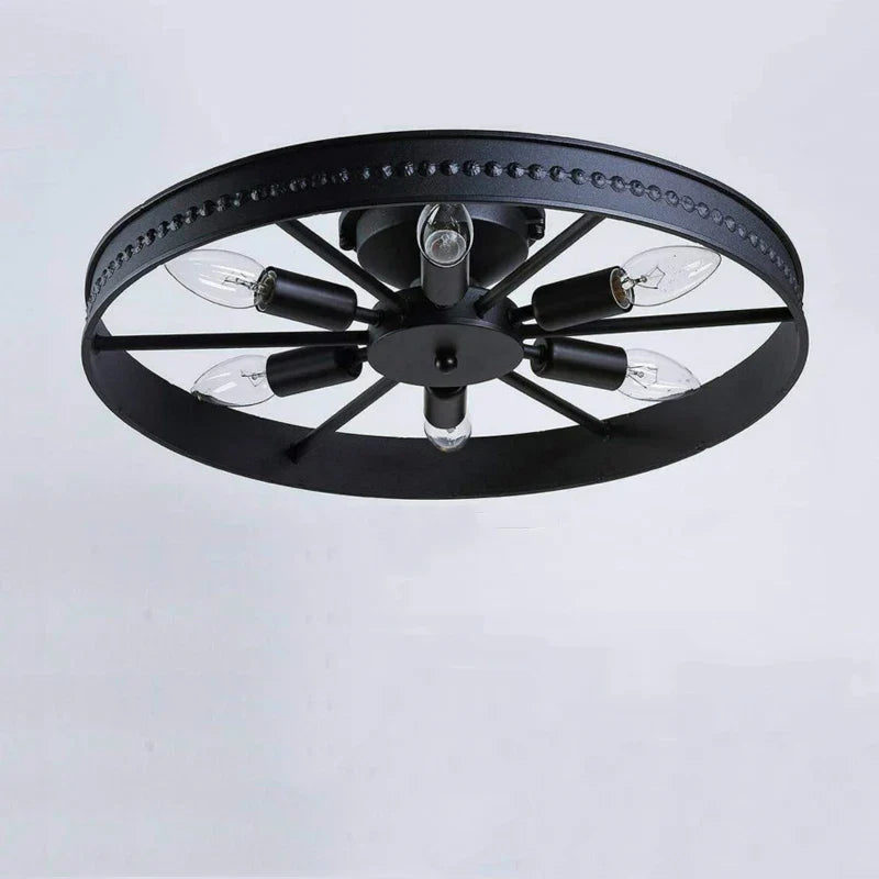 Afralia™ Round Iron Ceiling Lamp for Living Room, Dining Room, Bedroom & Study