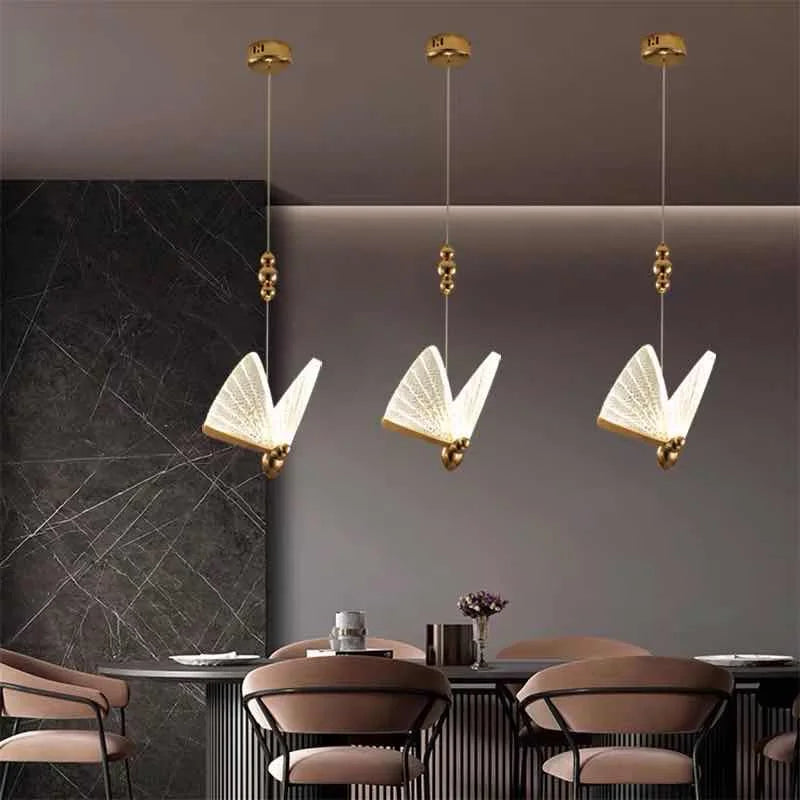 Afralia™ Nordic Butterfly LED Pendant for Dinning Living Room, Modern Hanging Lamp