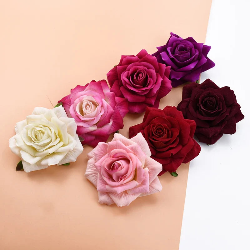 Afralia™ Flannel Rose Wedding Wall Décor Artificial Flowers Home Christmas Decoration